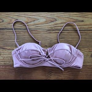 LA Hearts Soft Pink Corset Swimsuit Top